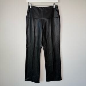 Joie | Black Faux Leather Cropped Wide Leg Pants Size Medium